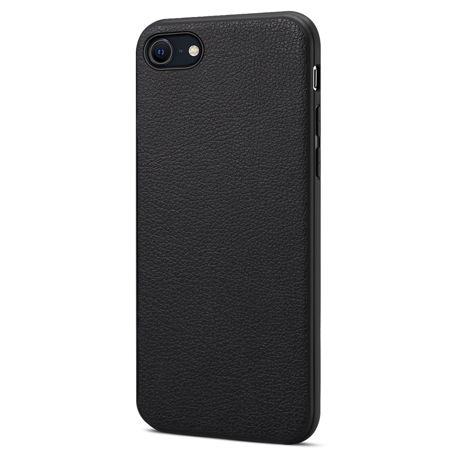 For iPhone 7 4.7 inch / 8 4.7 inch / SE (2020) / SE (2022) Cell Phone Case Calf Texture PC+TPU+PU Leather Cover - Black For iPhone 7 4.7 inch / 8 4.7 inch / SE (2020) / SE (2022) Cell Phone Case Calf Texture PC+TPU+PU Leather Cover - Black